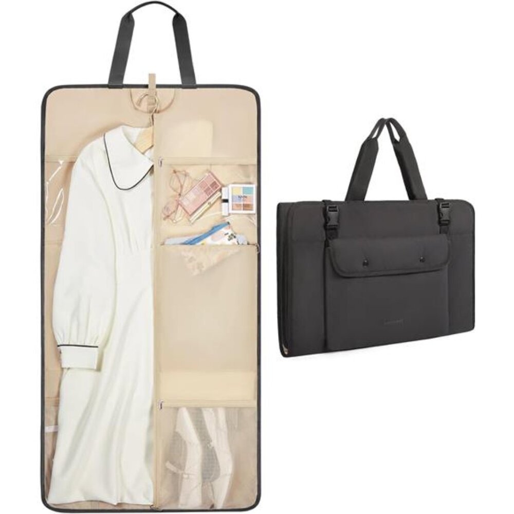 Travel Garment Bag Foldable Carry On Suit Dress Weekender Clothes Carrier Women